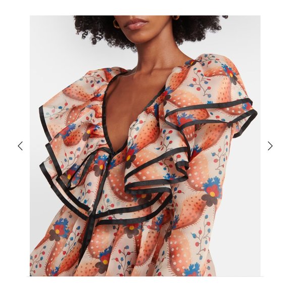 $5200 New Etro 2023 Apricot Print Ruffle Runway Mini Dress. - Picture 3 of 15